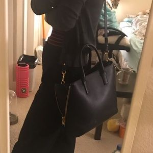 Tom Ford leather shopper in black